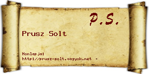 Prusz Solt névjegykártya